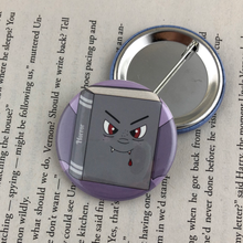Load image into Gallery viewer, grey vampire horror book button