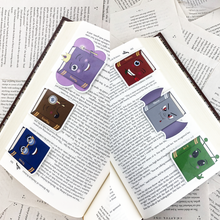 Load image into Gallery viewer, set of six book genre laminated magnetic bookmarks