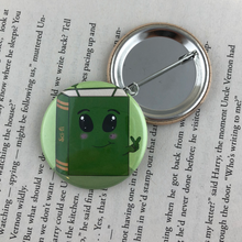 Load image into Gallery viewer, green alien scifi book button