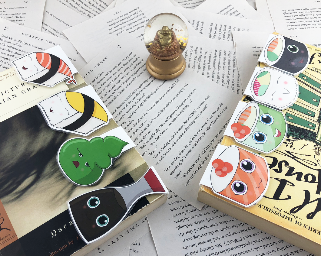 Sushi Magnetic Bookmarks