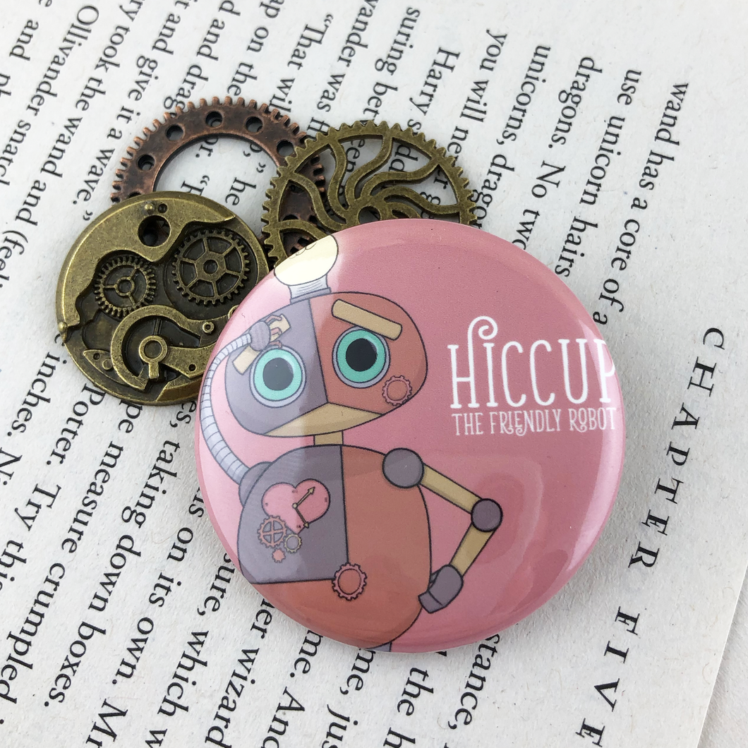 Hiccup The Steampunk Robot Button