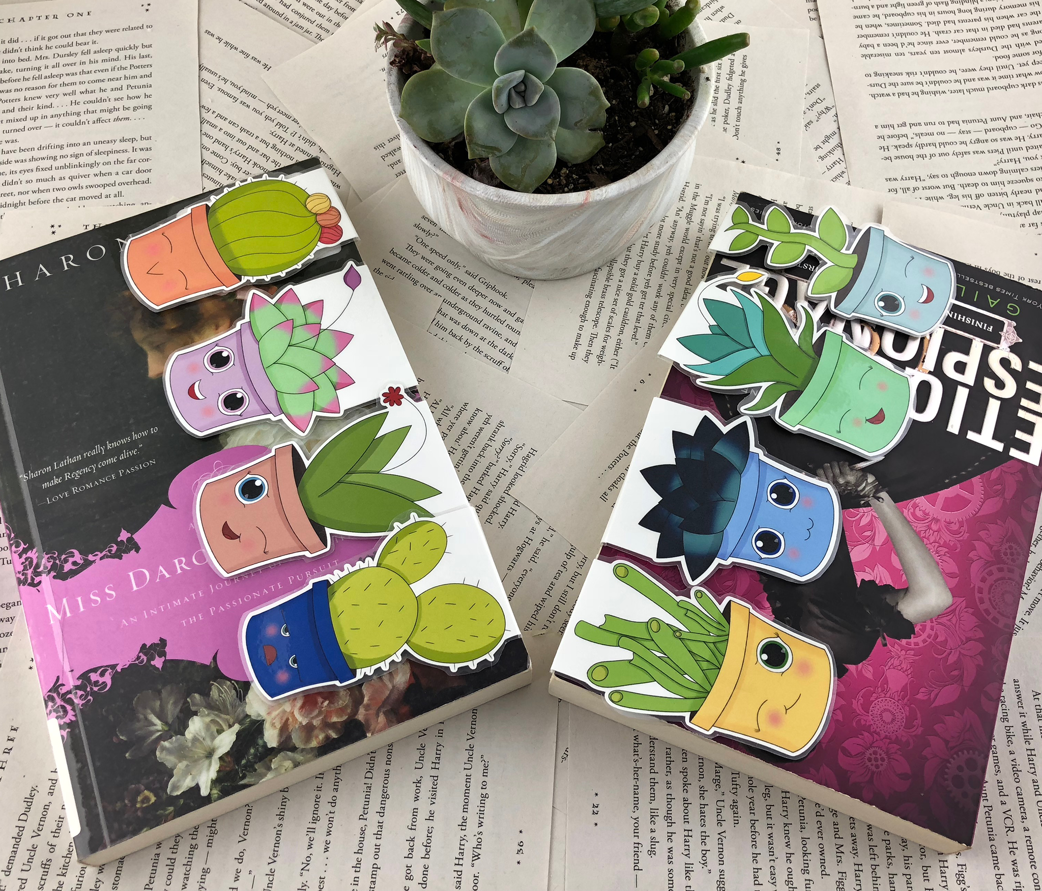 succulent bookmark Succulent Magnetic Bookmarks