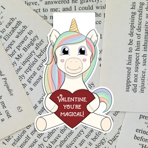 Valentine Unicorn Bookmark