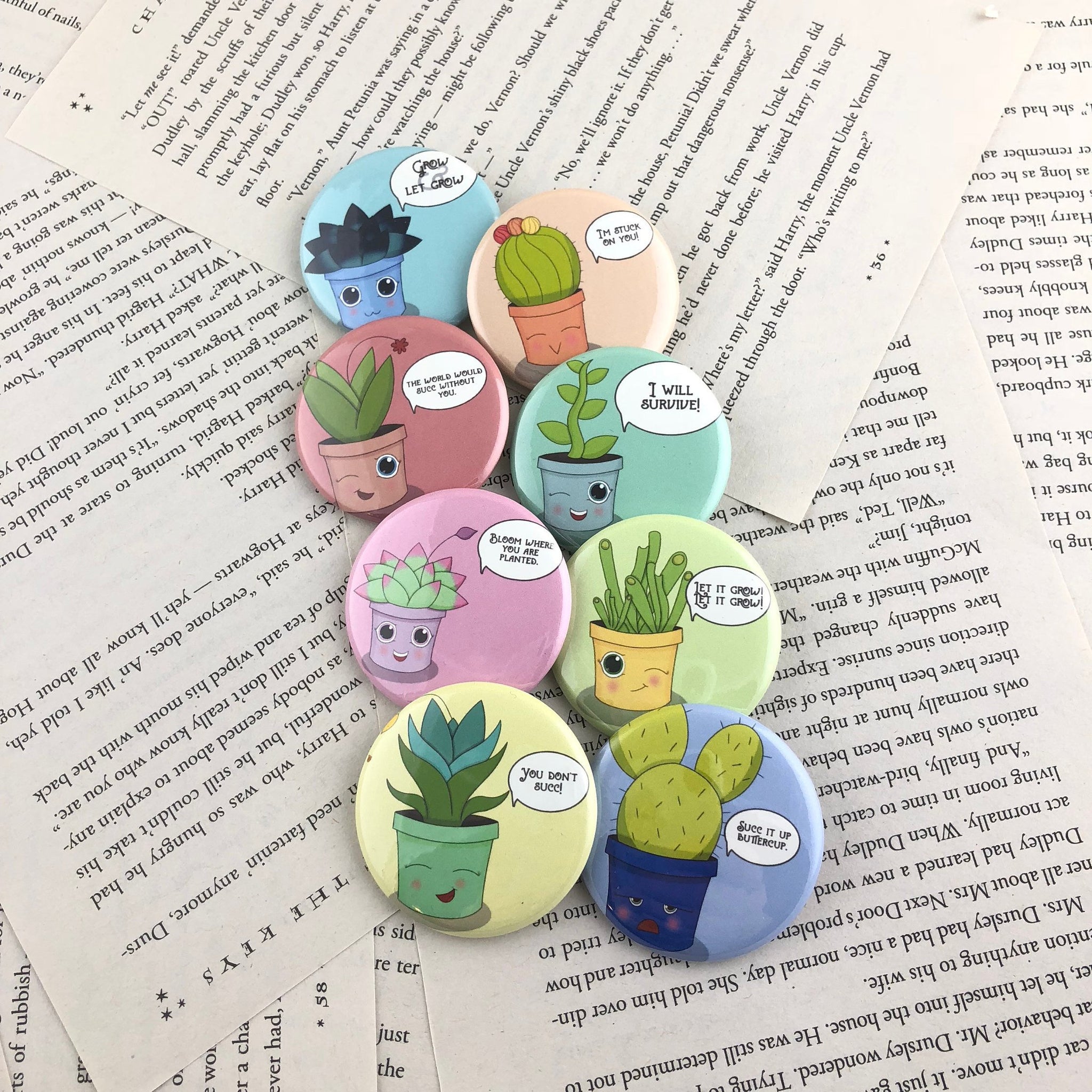 succulent sticky notes Succulent Lover Buttons – LitNerd