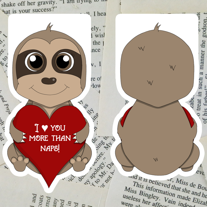 Valentine Sloth Bookmark