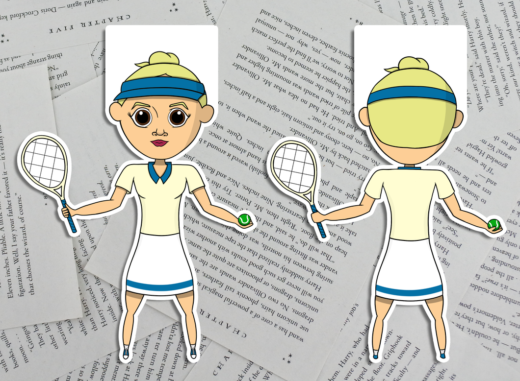 Tennis Girl Magnetic Bookmarks