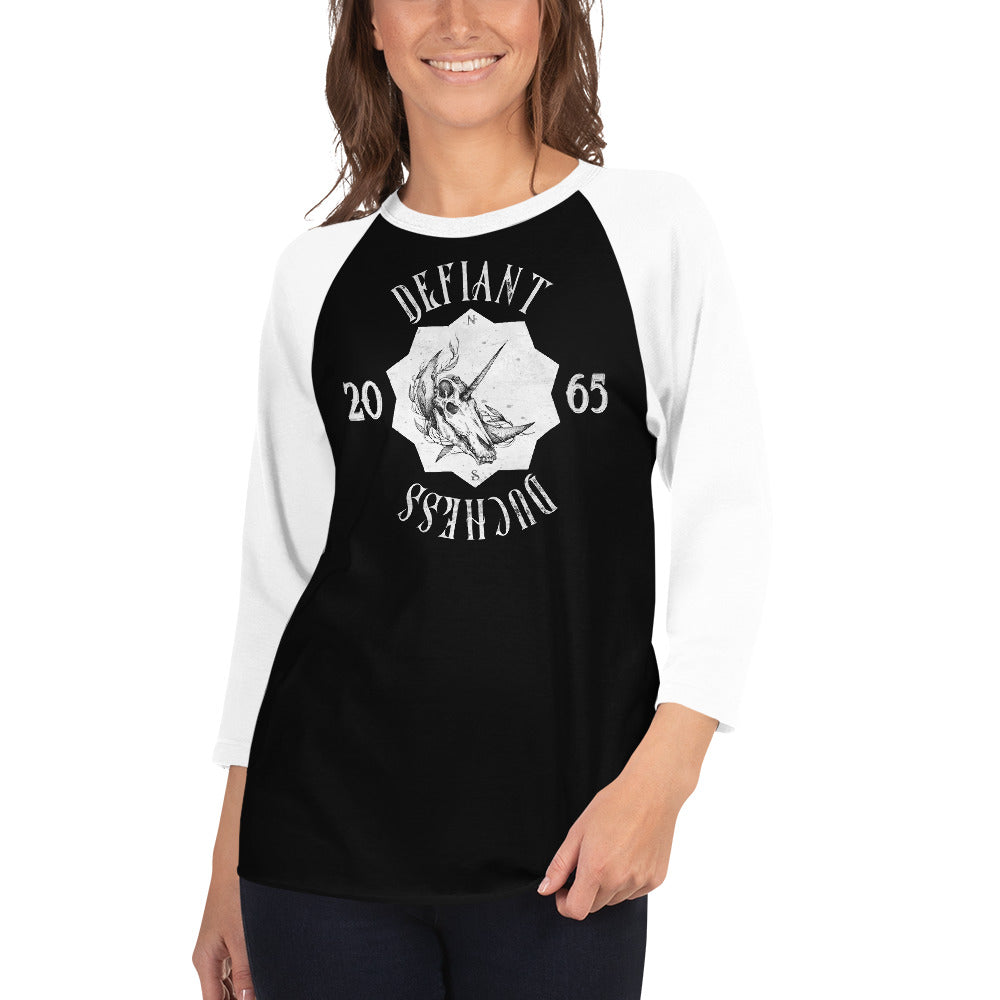 Defiant Duchess 3/4 sleeve raglan shirt