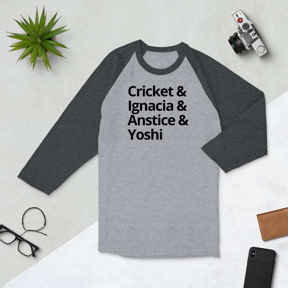 The Prince of Starlight Characters 3/4 sleeve raglan shirt