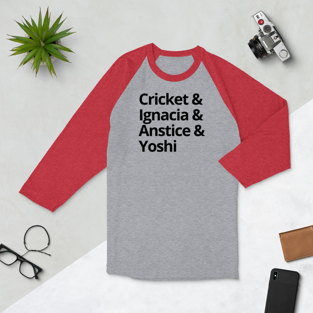 The Prince of Starlight Characters 3/4 sleeve raglan shirt