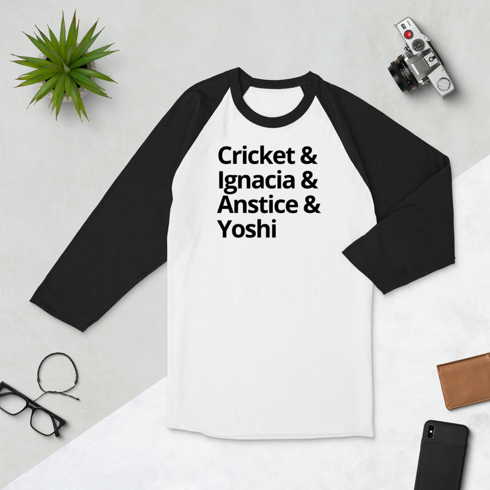The Prince of Starlight Characters 3/4 sleeve raglan shirt