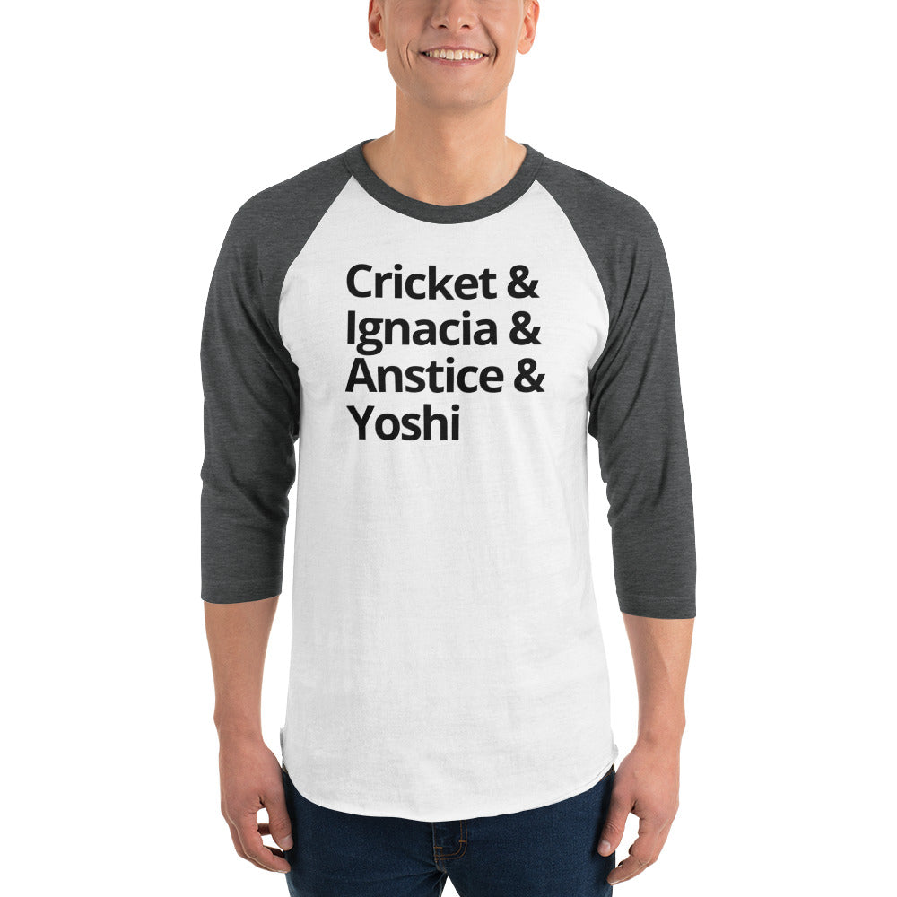 The Prince of Starlight Characters 3/4 sleeve raglan shirt