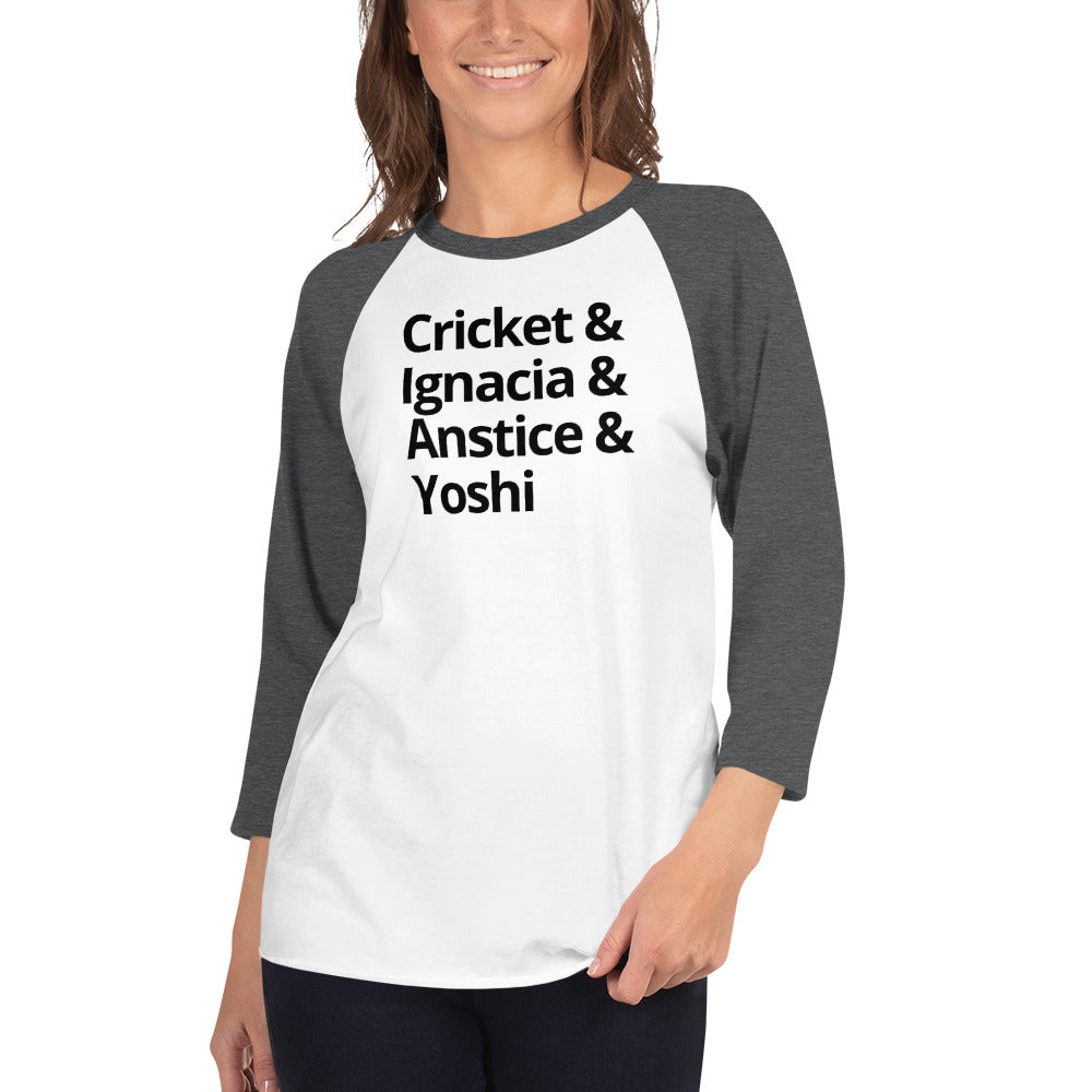 The Prince of Starlight Characters 3/4 sleeve raglan shirt