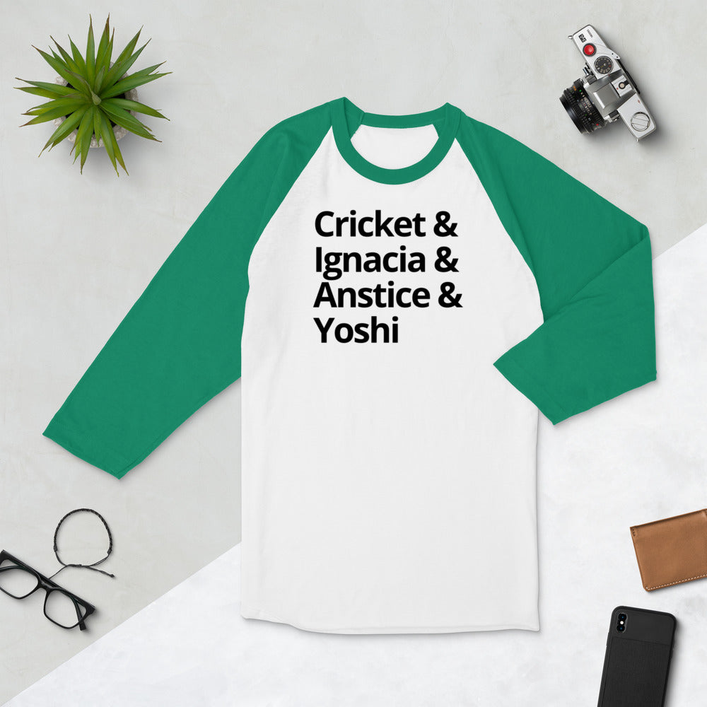 The Prince of Starlight Characters 3/4 sleeve raglan shirt