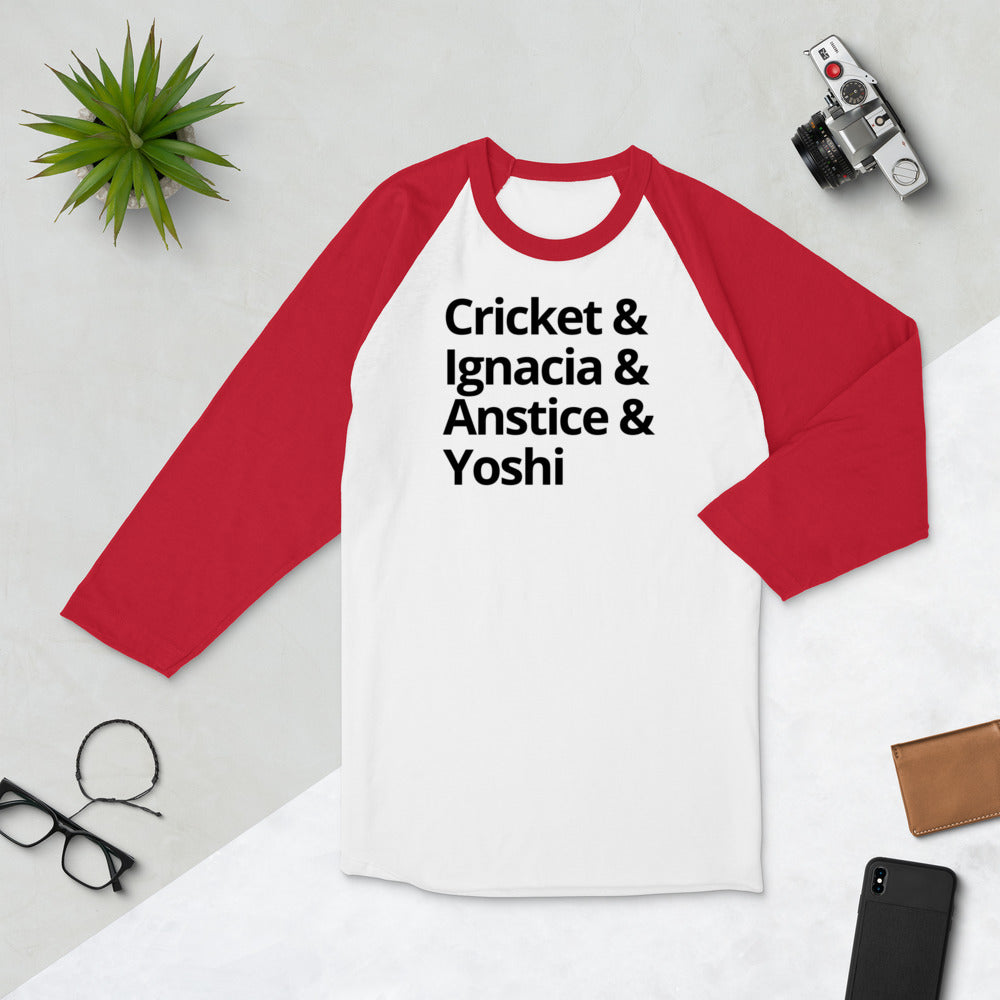 The Prince of Starlight Characters 3/4 sleeve raglan shirt