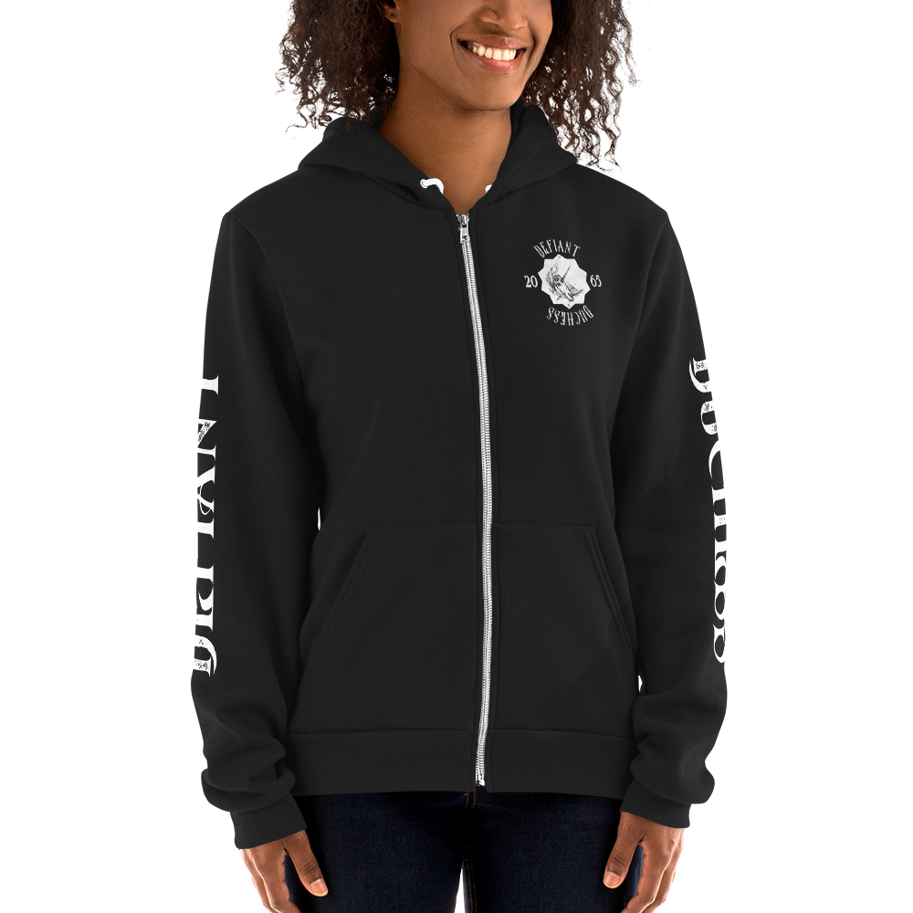 Defiant Duchess Hoodie sweater w/sleeve print