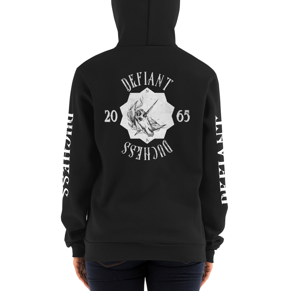 Defiant Duchess Hoodie sweater w/sleeve print
