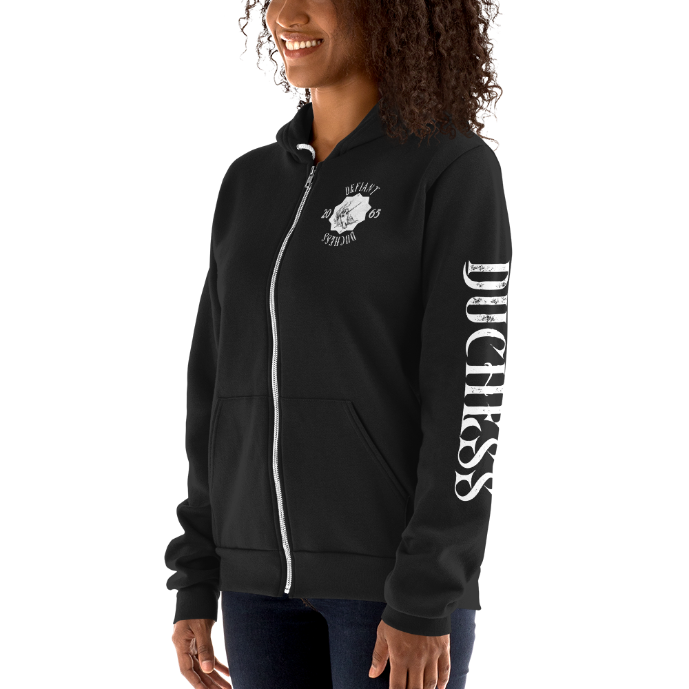 Defiant Duchess Hoodie sweater w/sleeve print