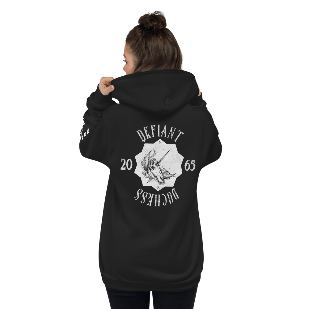 Defiant Duchess Hoodie sweater w/sleeve print