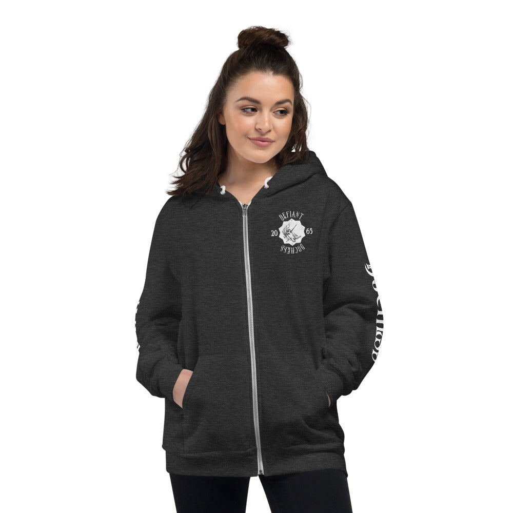 Defiant Duchess Hoodie sweater w/sleeve print